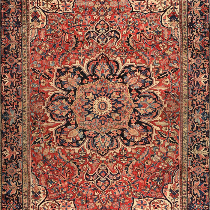 Machine Washable Traditional Saffron Red Rug, wshtr2291