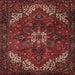 Round Machine Washable Traditional Chestnut Brown Rug, wshtr2292