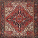 Square Traditional Saffron Red Persian Rug, tr2293