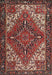 Machine Washable Traditional Saffron Red Rug, wshtr2293