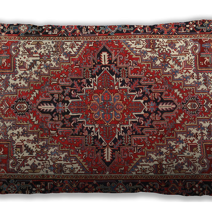 Traditional Classic Rectangular Saffron Red Lumbar Throw Pillow, 13 inch by 19 inch, lbtr2293