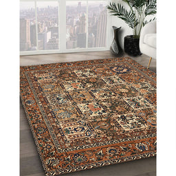 Traditional Bakers Brown Persian Rug in Family Room, tr2294