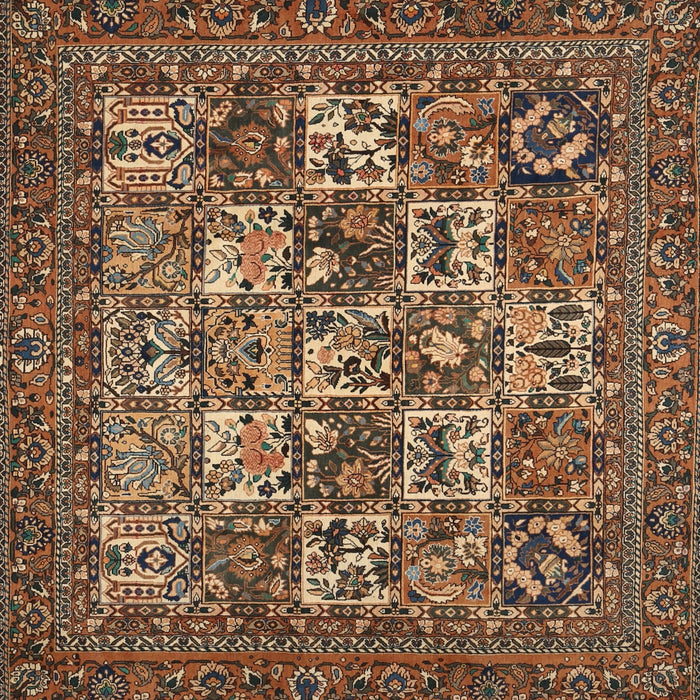 Machine Washable Traditional Bakers Brown Rug, wshtr2294