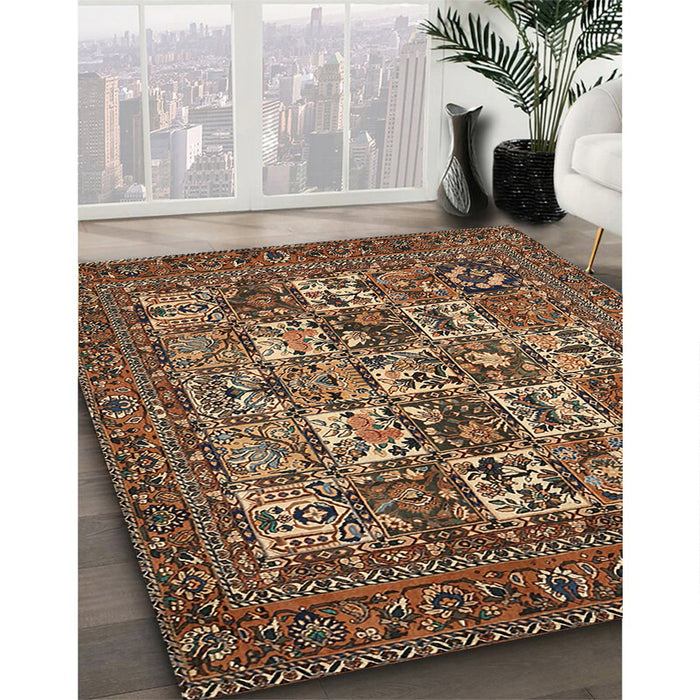 Traditional Bakers Brown Persian Rug in Family Room, tr2294