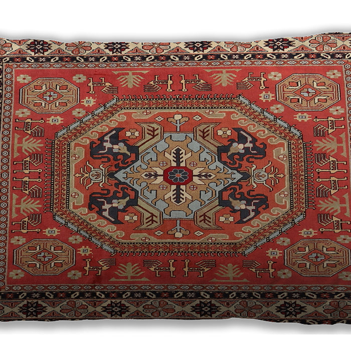 Traditional Classic Rectangular Tangerine Pink Lumbar Throw Pillow, 13 inch by 19 inch, lbtr2298