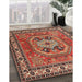 Traditional Tangerine Pink Persian Rug in Family Room, tr2298