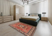 Traditional Tangerine Pink Persian Rug in a Bedroom, tr2298