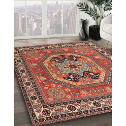 Traditional Red Persian Rug in Family Room, tr2299