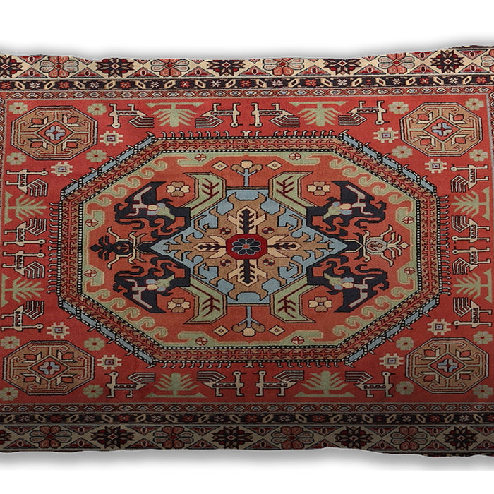 Traditional Classic Rectangular Tomato Red Lumbar Throw Pillow, 13 inch by 19 inch, lbtr2299