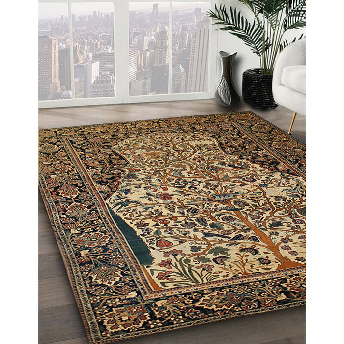 Traditional Bakers Brown Persian Rug in Family Room, tr22