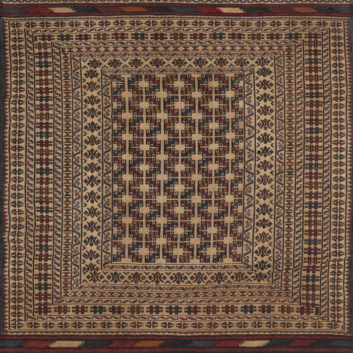 Square Traditional Bakers Brown Southwestern Rug, tr2300