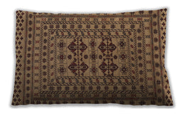 Traditional Classic Rectangular Bronze Brown Lumbar Throw Pillow, 13 inch by 19 inch, lbtr2302