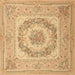 Square Traditional Orange Medallion Rug, tr2303