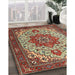 Traditional Saffron Red Persian Rug in Family Room, tr2304