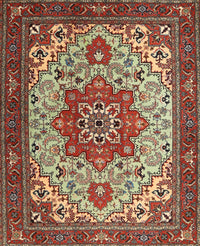 Machine Washable Traditional Saffron Red Rug, wshtr2304