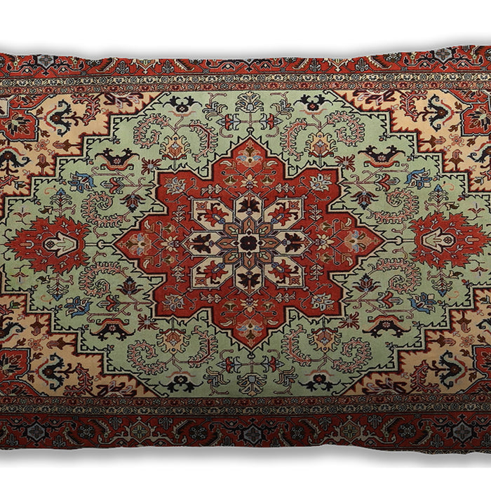 Traditional Classic Rectangular Saffron Red Lumbar Throw Pillow, 13 inch by 19 inch, lbtr2304