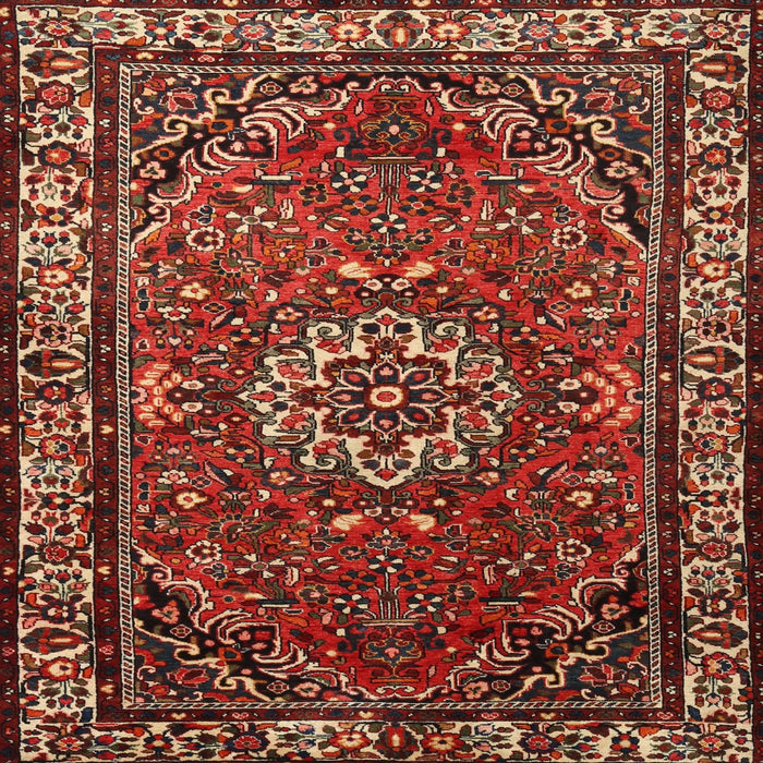 Round Machine Washable Traditional Cranberry Red Rug, wshtr2308