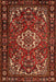 Machine Washable Traditional Red Rug, wshtr2309