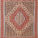 Round Machine Washable Traditional Fire Brick Red Rug, wshtr230