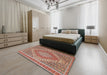 Traditional Fire Brick Red Persian Rug in a Bedroom, tr230