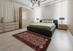 Traditional Brown Persian Rug in a Bedroom, tr2310