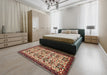 Traditional Saffron Red Persian Rug in a Bedroom, tr2311