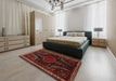 Traditional Reddish Brown Persian Rug in a Bedroom, tr2314