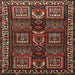 Round Machine Washable Traditional Brown Rug, wshtr2315