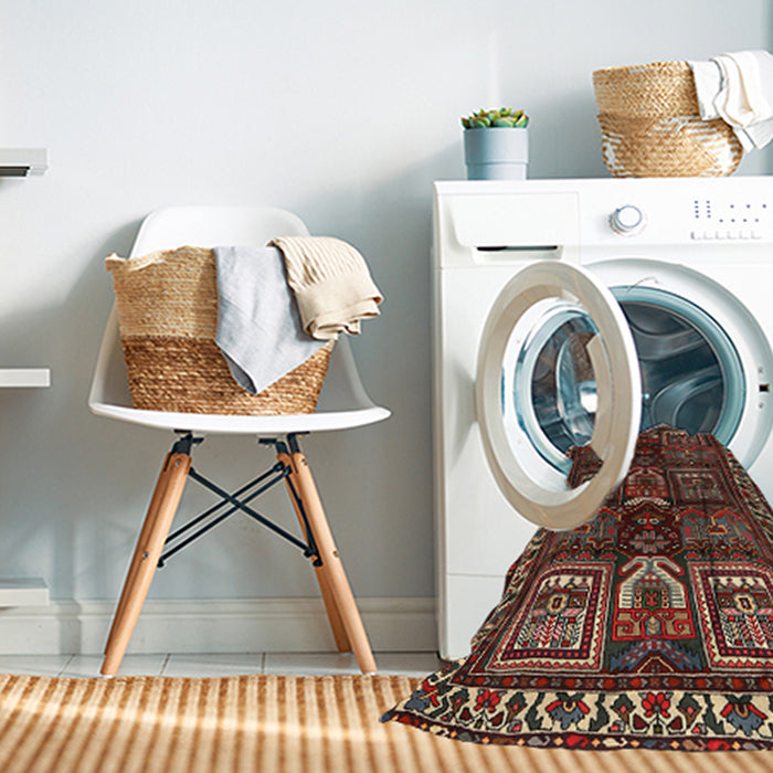 Machine Washable Traditional Brown Rug in a Washing Machine, wshtr2315