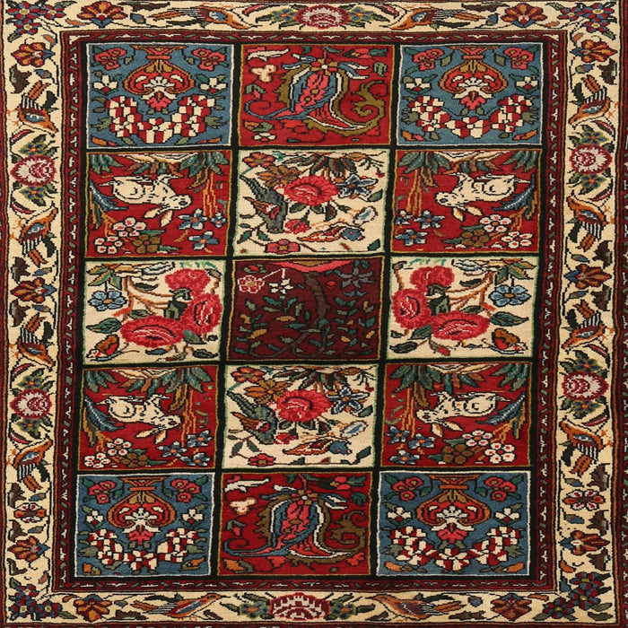 Square Traditional Dark Almond Brown Animal Rug, tr2316