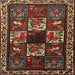 Square Traditional Dark Almond Brown Animal Rug, tr2316