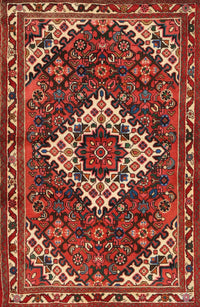 Machine Washable Traditional Tomato Red Rug, wshtr2317