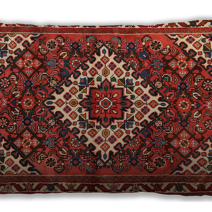 Traditional Classic Rectangular Tomato Red Lumbar Throw Pillow, 13 inch by 19 inch, lbtr2317