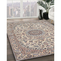 Traditional Desert Sand Beige Medallion Rug, tr231