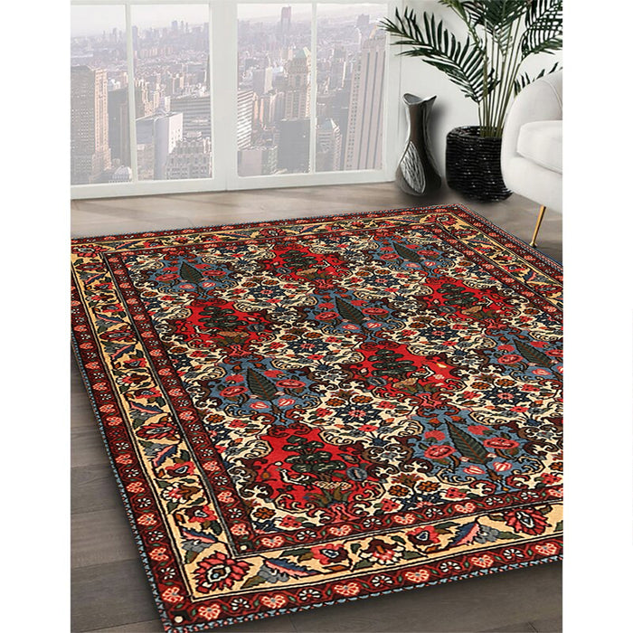 Traditional Dark Almond Brown Persian Rug in Family Room, tr2320