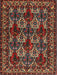 Machine Washable Traditional Dark Almond Brown Rug, wshtr2320