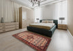 Machine Washable Traditional Saffron Red Rug in a Bedroom, wshtr2323