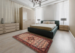Traditional Saffron Red Persian Rug in a Bedroom, tr2323