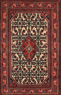 Machine Washable Traditional Dark Gold Brown Rug, wshtr2324