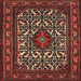 Square Traditional Dark Gold Brown Persian Rug, tr2324