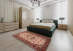 Machine Washable Traditional Tomato Red Rug in a Bedroom, wshtr2326