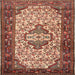 Round Machine Washable Traditional Tomato Red Rug, wshtr2326