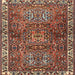 Square Traditional Light Copper Gold Persian Rug, tr2327