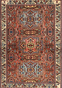 Machine Washable Traditional Light Copper Gold Rug, wshtr2327