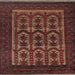 Square Traditional Chestnut Brown Southwestern Rug, tr2328