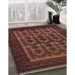 Machine Washable Traditional Chestnut Brown Rug in a Family Room, wshtr2328
