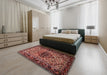 Traditional Orange Salmon Pink Persian Rug in a Bedroom, tr2330