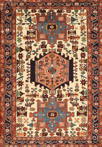 Machine Washable Traditional Saffron Red Rug, wshtr2331