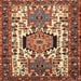 Square Traditional Saffron Red Persian Rug, tr2331