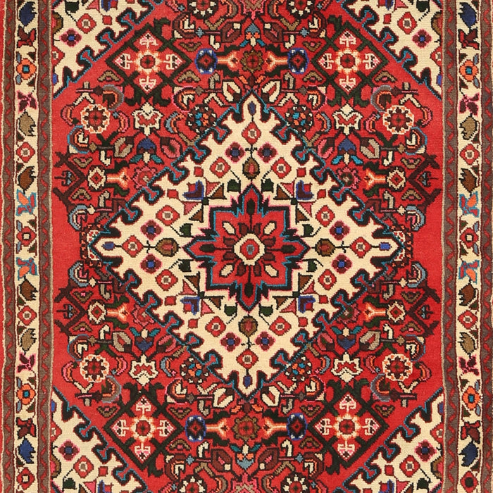 Machine Washable Traditional Tomato Red Rug, wshtr2332